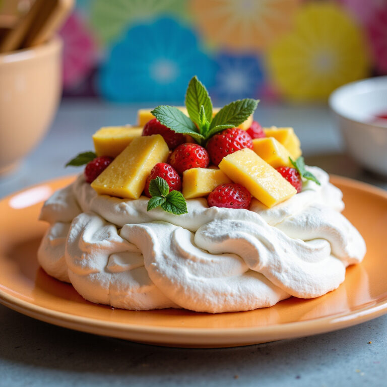 Pavlova Tropical Leve e Refrescante para Verão