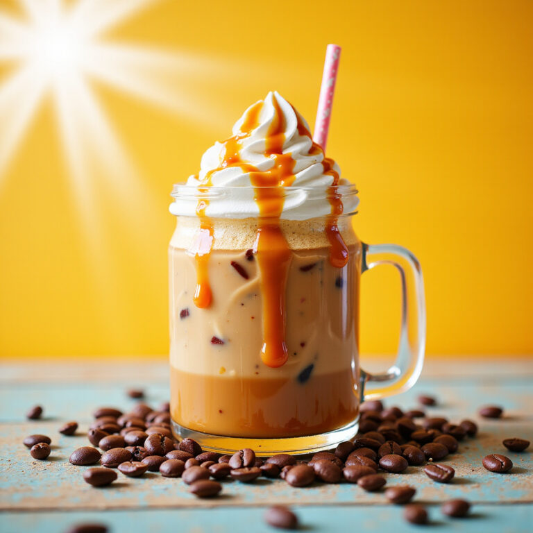 Café Gelado Irresistível com Chantilly e Caramelo