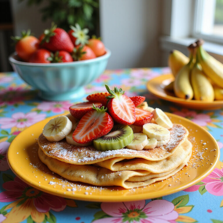 Delicious French Crepes with Fresh Fruits