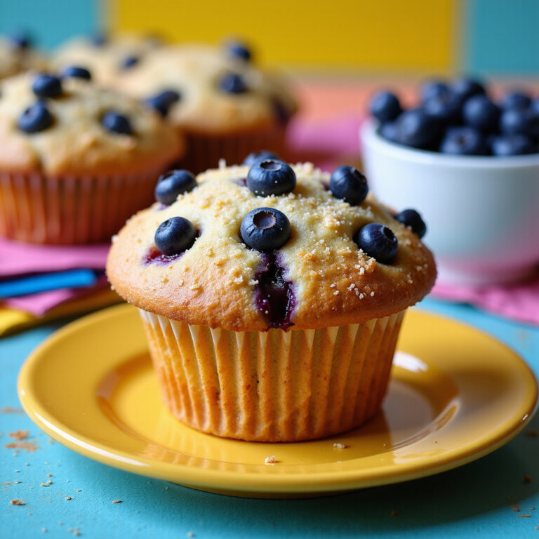 Muffin de Blueberry com Açúcar Crocante