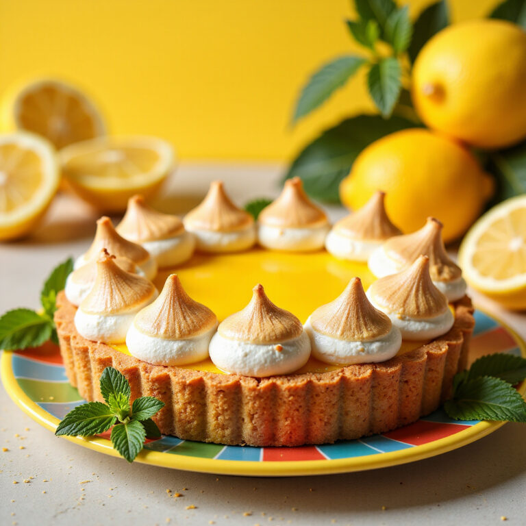 Delicious Lemon Tart with Golden Meringue