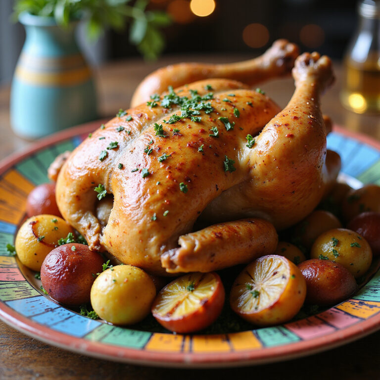 Frango Assado com Batatas Douradas: Uma Receita Saborosa para o Seu Jantar