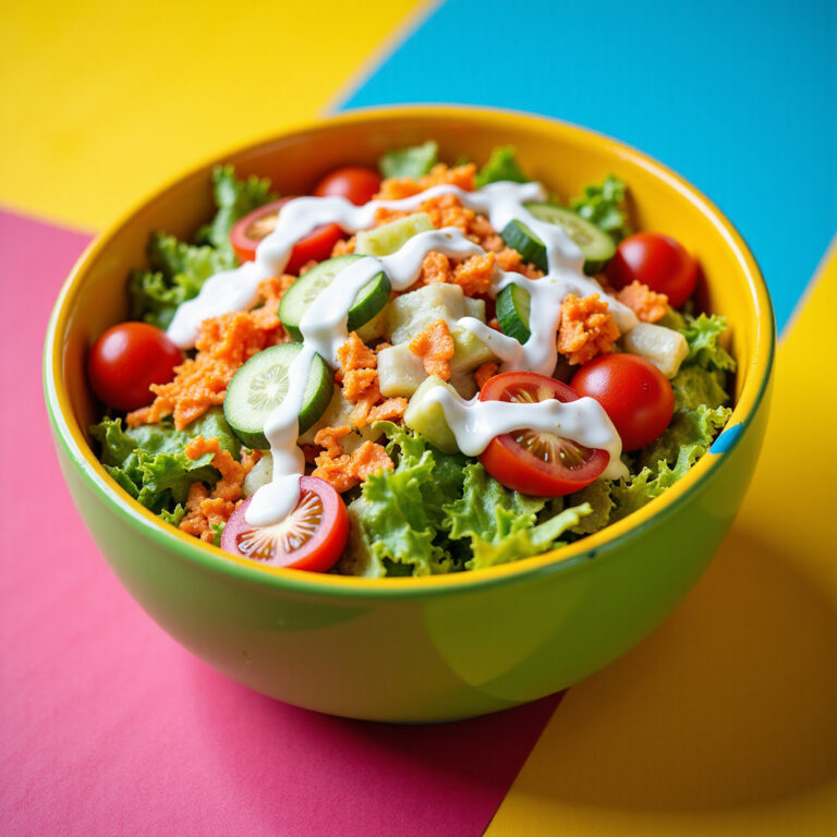 Salada Colorida com Molho de Iogurte e Limão Refrescante e Rápido