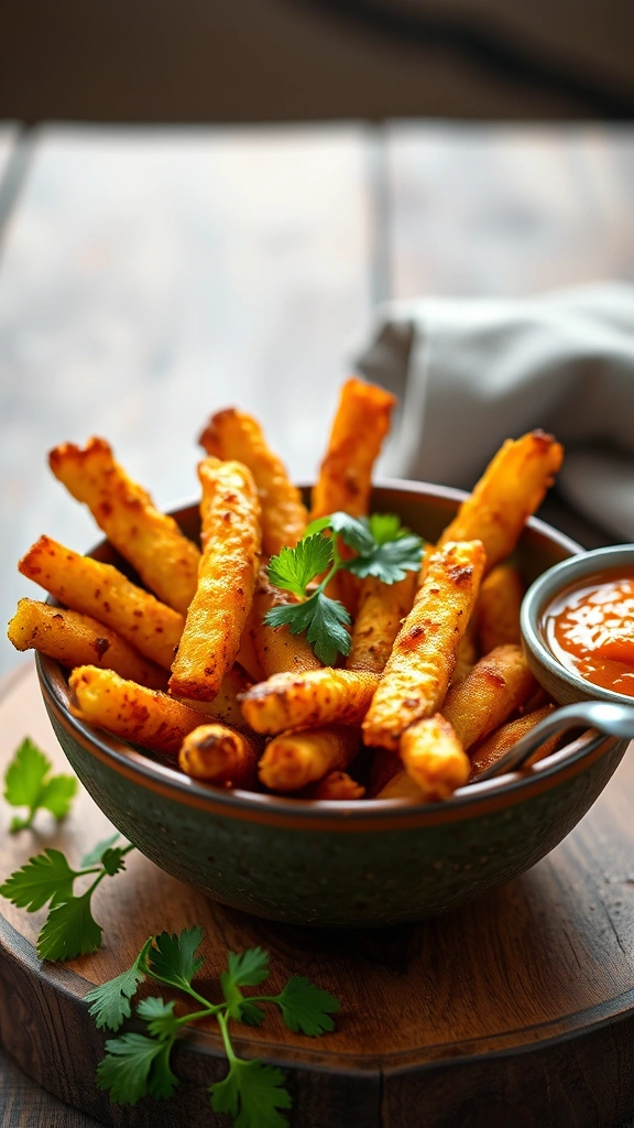 Uma receita simples e saborosa de batatas fritas ao curry