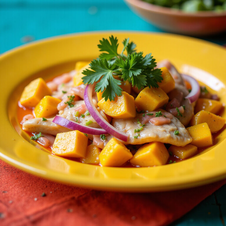 Ceviche de Tilápia com Manga Ceviche de Tilápia com Manga