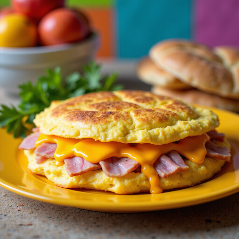 Omelete Recheada de Queijo e Presunto Rápida e Saborosa