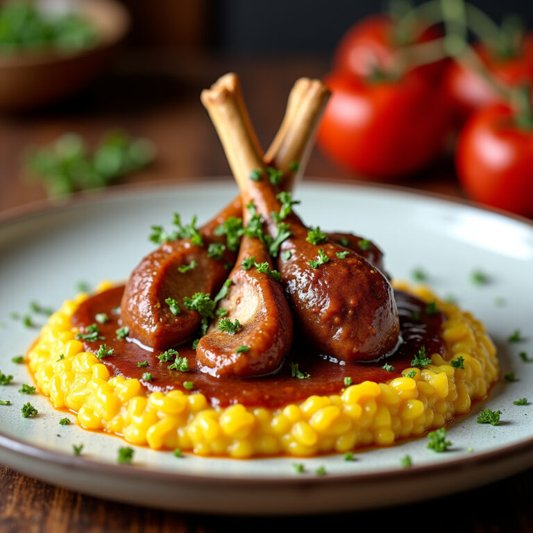 Osso Buco Milanês com Gremolata e Risotto de Açafrão