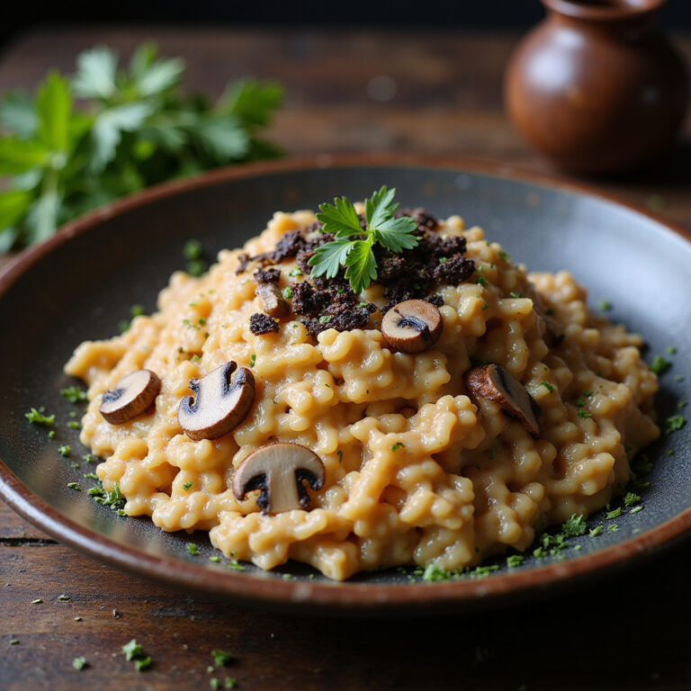 Risotto de Cogumelos Porcini com Trufa Negra Ralada