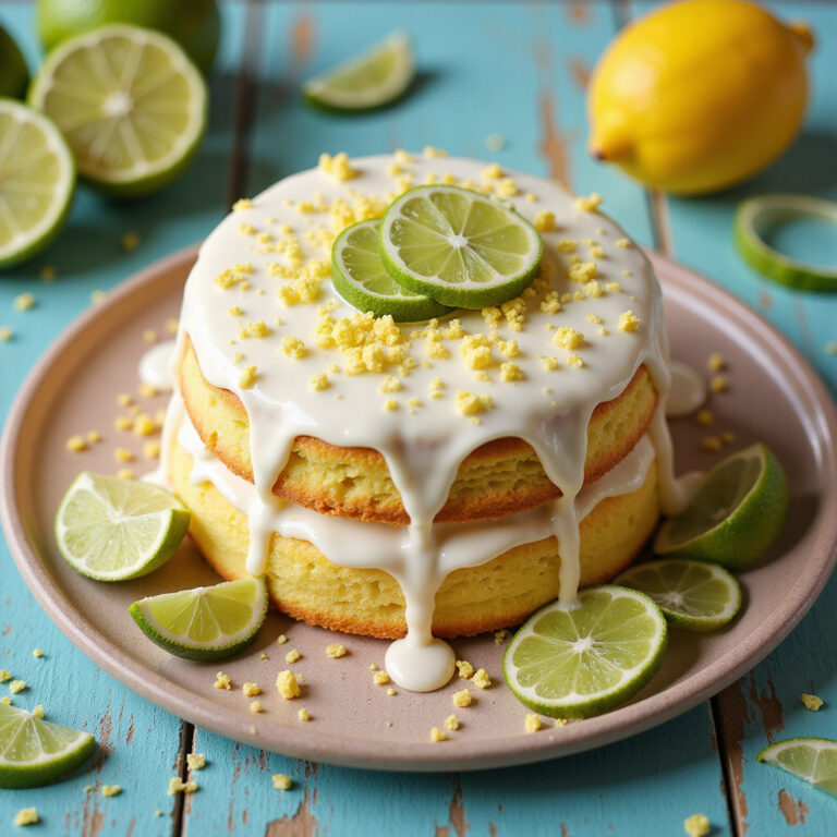 Bolo de Limão com Cobertura de Leite Condensado