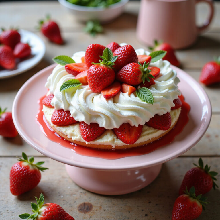 Bolo de Morango com Chantilly Brilhante