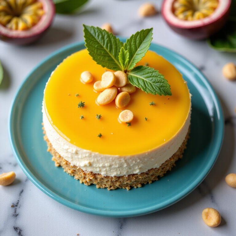 Cheesecake de Maracujá com Base de Castanha