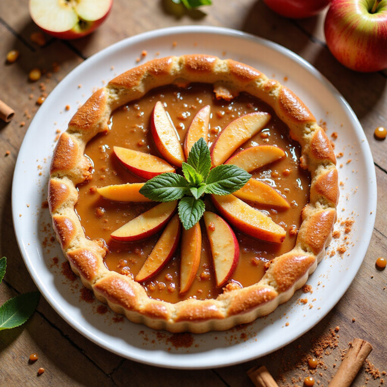 Torta de Maçã com Caramelo Brilhante