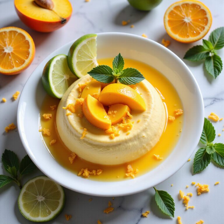 Creme de Manga com Calda de Frutas Cítricas: A Sobremesa Perfeita