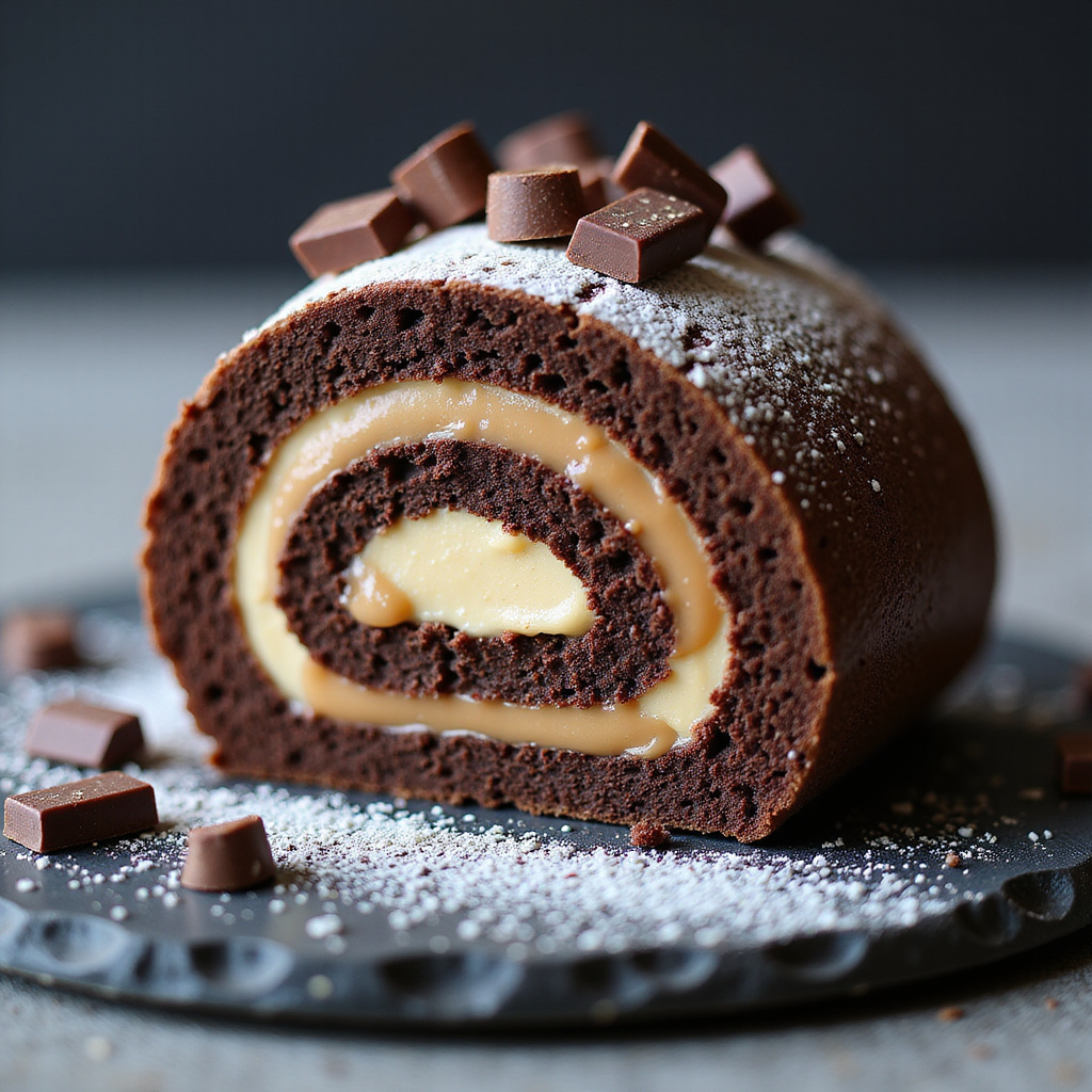 Rocambole de Chocolate com Doce de Leite