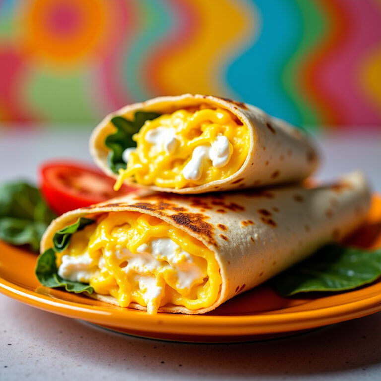 Wrap de Ovo e Queijo Rápido para Café da Manhã