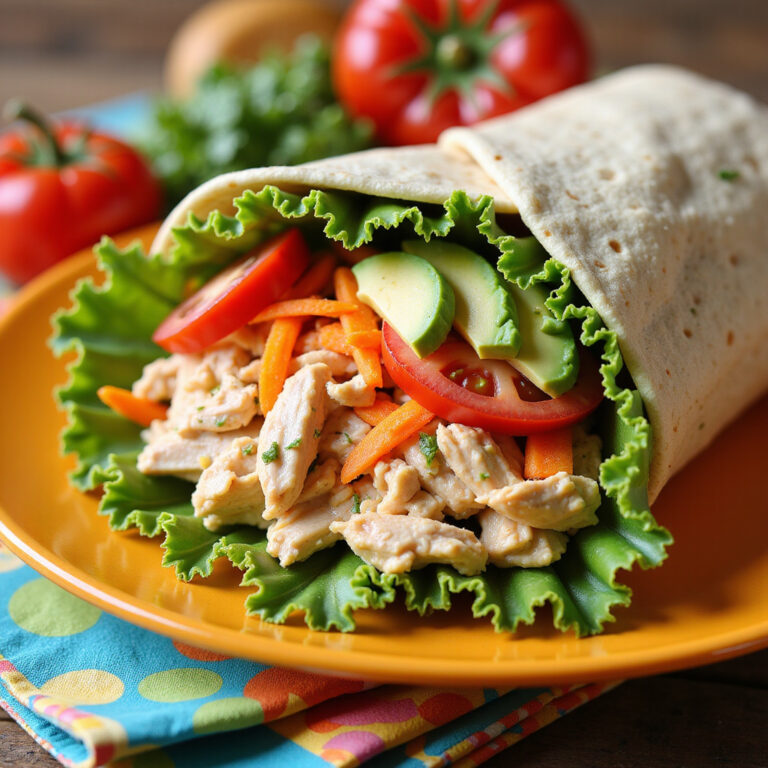 Wrap de Frango com Salada Rápido e Saudável