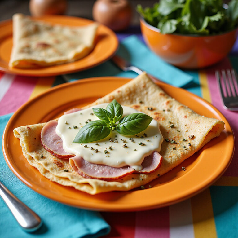Crepe Salgado de Presunto e Queijo Rápido e Saboroso