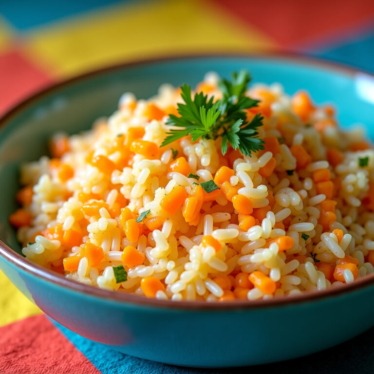 Arroz com Cenoura e Alho