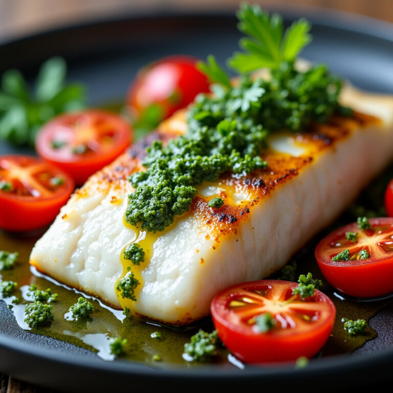Peixe Assado com Molho de Ervas e Tomate Cereja: Leveza e Sabor no seu Prato