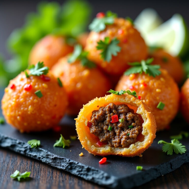 Bolinho de Tapioca com Carne Moída Picante