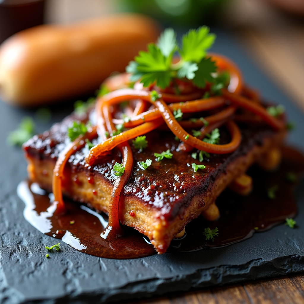 Foto da receita Costela Bovina com Molho de Cerveja e Cebola Caramelizada