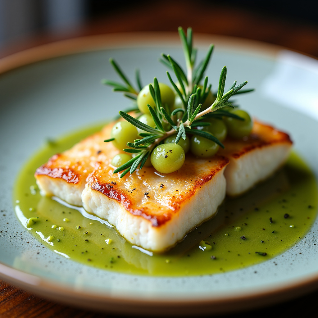 Foto da receita Filé de Peixe com Molho de Maçã Verde e Alecrim: Uma Explosão de Sabor