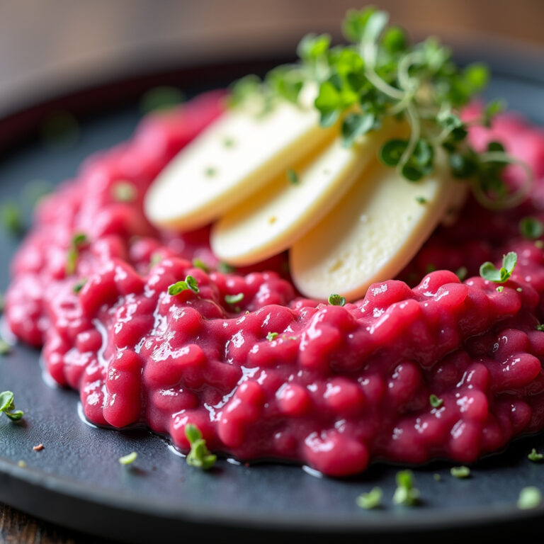 Risoto Rosa de Beterraba com Queijo Brie: Uma Obra de Arte no seu Prato