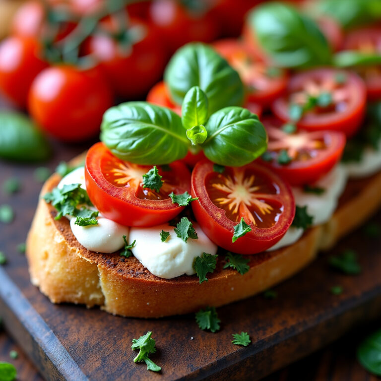 Bruschetta de Tomate-Cereja, Mozzarella e Manjericão: Receita Clássica e Irresistível