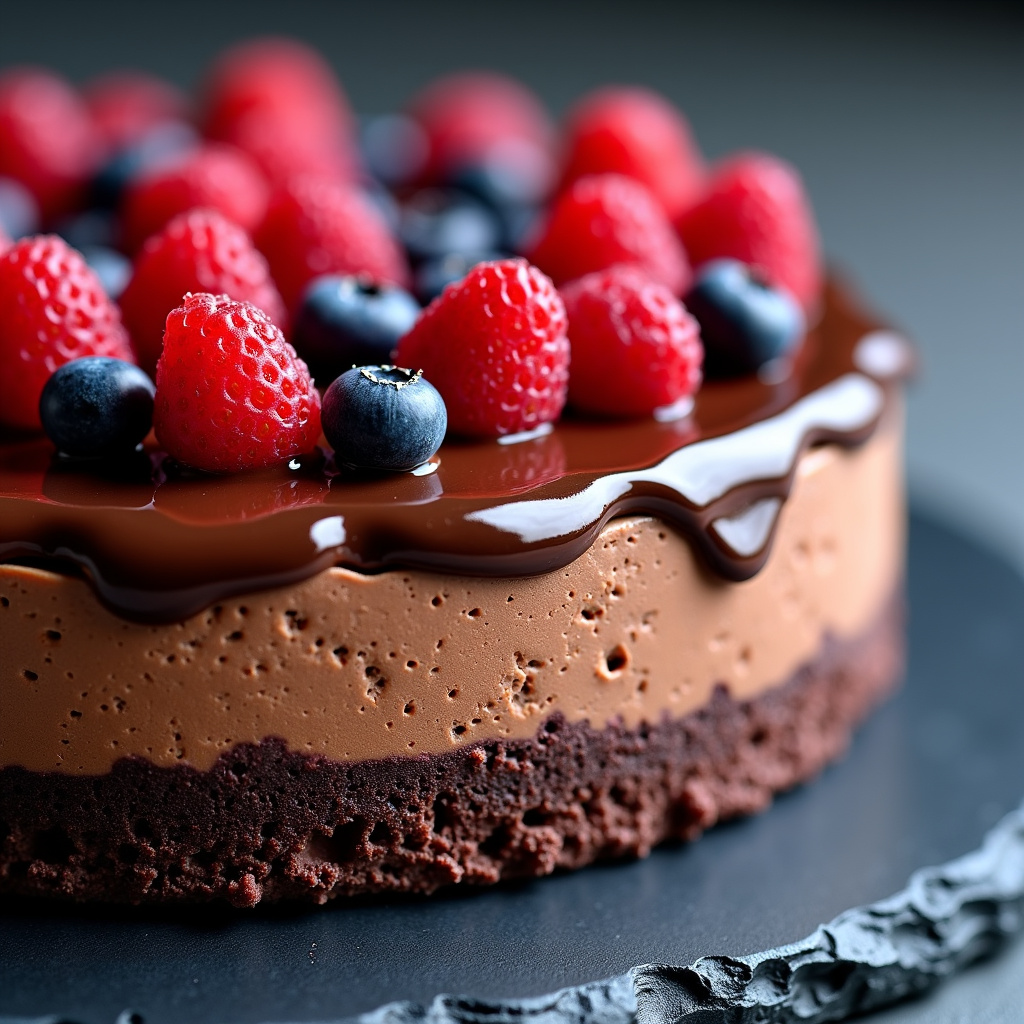 Foto da receita Torta de Chocolate com Frutas Vermelhas: Fácil e Elegante