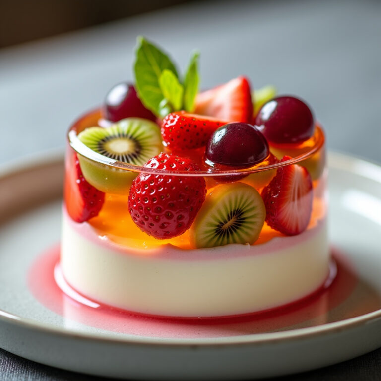 Bolo de Leite com Recheio de Gelatina de Frutas