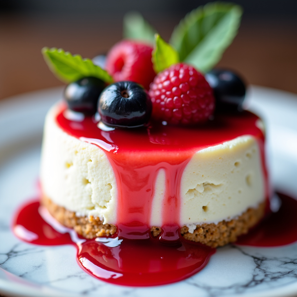 Foto da receita Cheesecake com Calda de Frutas Vermelhas: Uma Receita Clássica e Irresistível