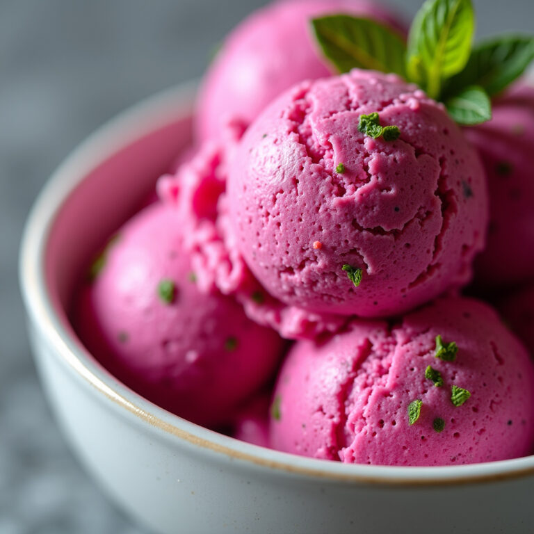 Gelado de Pitaya e Hortelã: Uma Sobremesa Vegan Deslumbrante