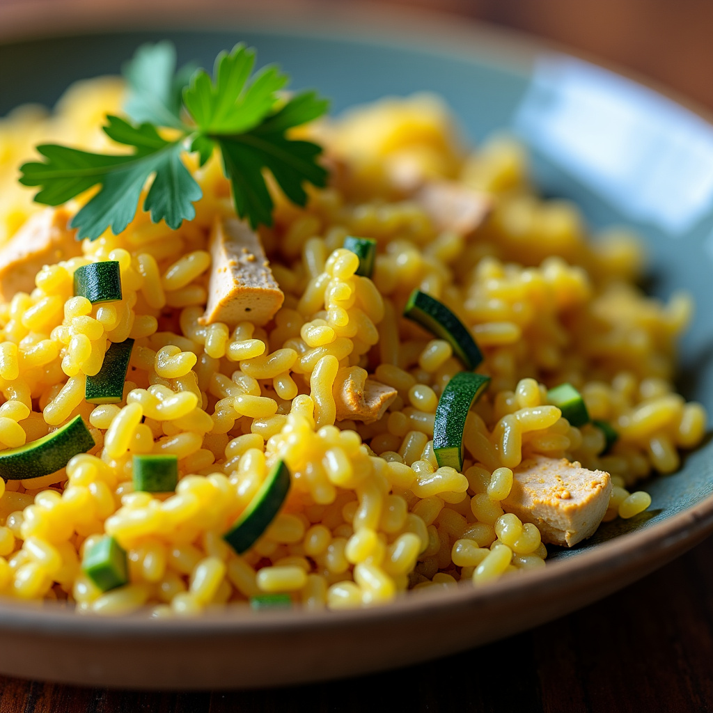 Foto da receita Arroz com Frango e Abobrinha: Uma Refeição Rápida e Saudável