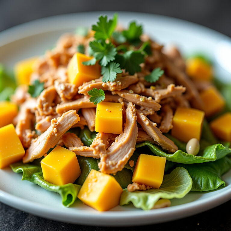 Salada de Manga com Frango Defumado: Refrescante e Sofisticada