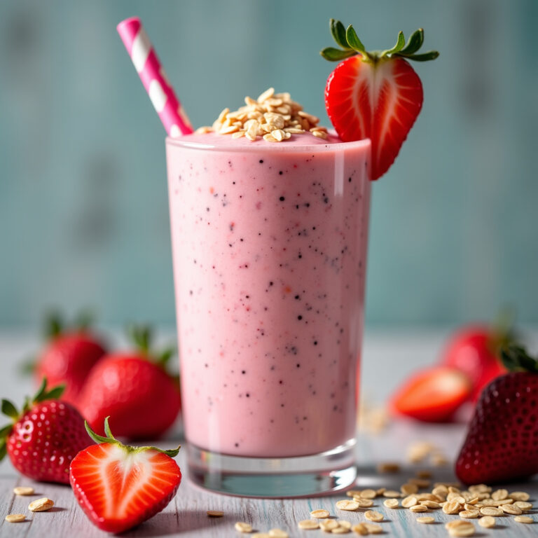 Shake Proteico de Morango Fit: Energia e Sabor em 5 Minutos