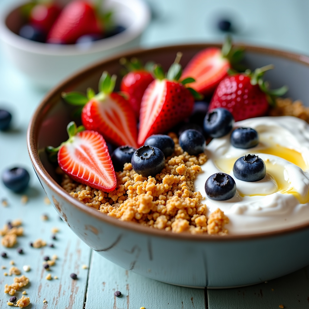 Foto da receita Iogurte com Granola, Frutas e Whey: Energia e Sabor em 5 Minutos