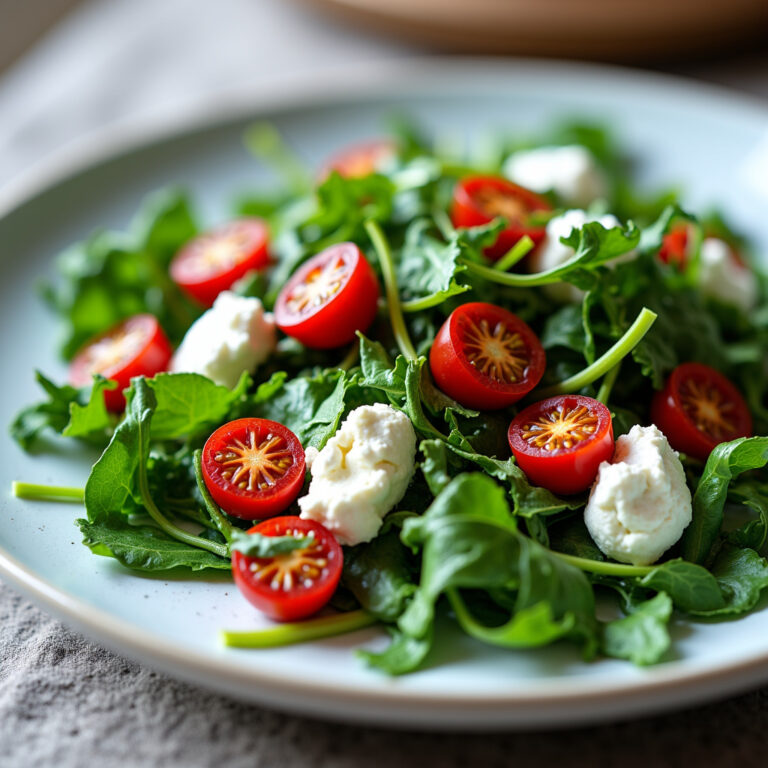 Salada de Rúcula com Tomate Seco e Ricota