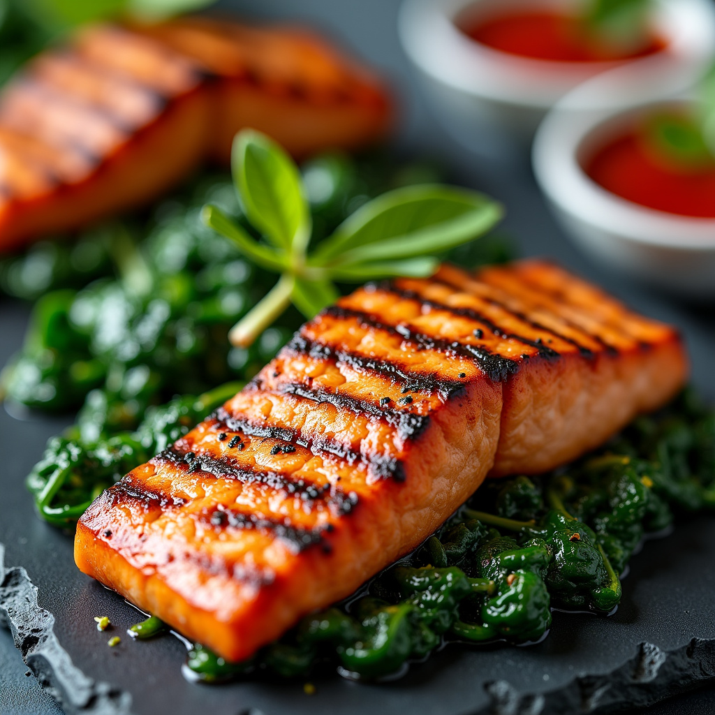 Foto da receita Salmão Grelhado com Espinafre