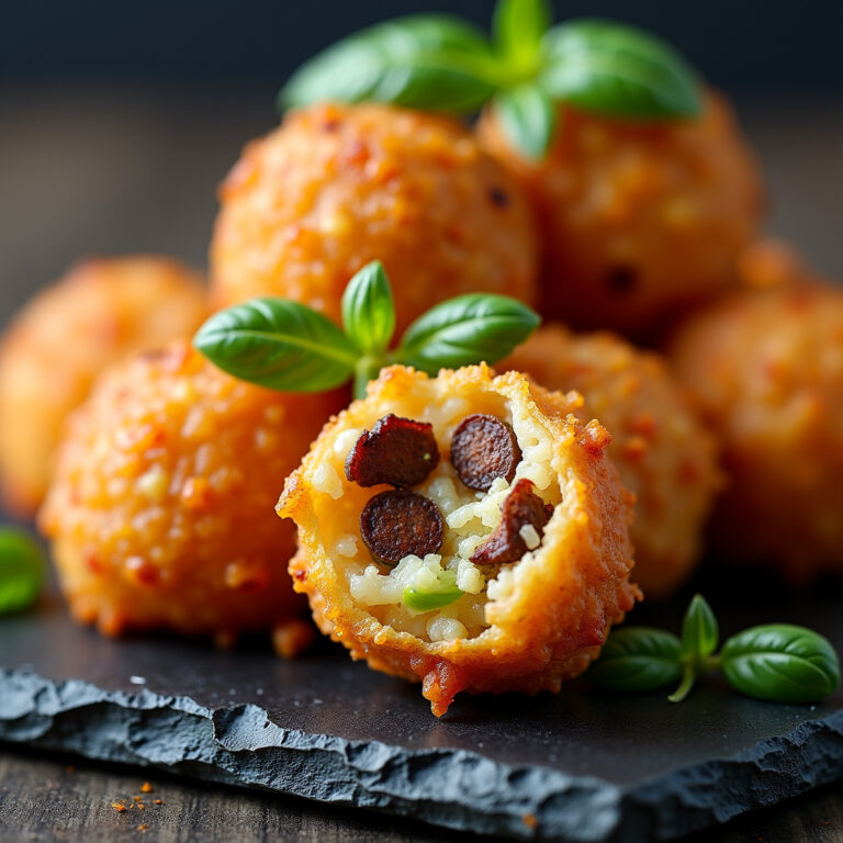 Bolinho de Arroz com Linguiça Blumenau e Manjericão: Crocante e Irresistível