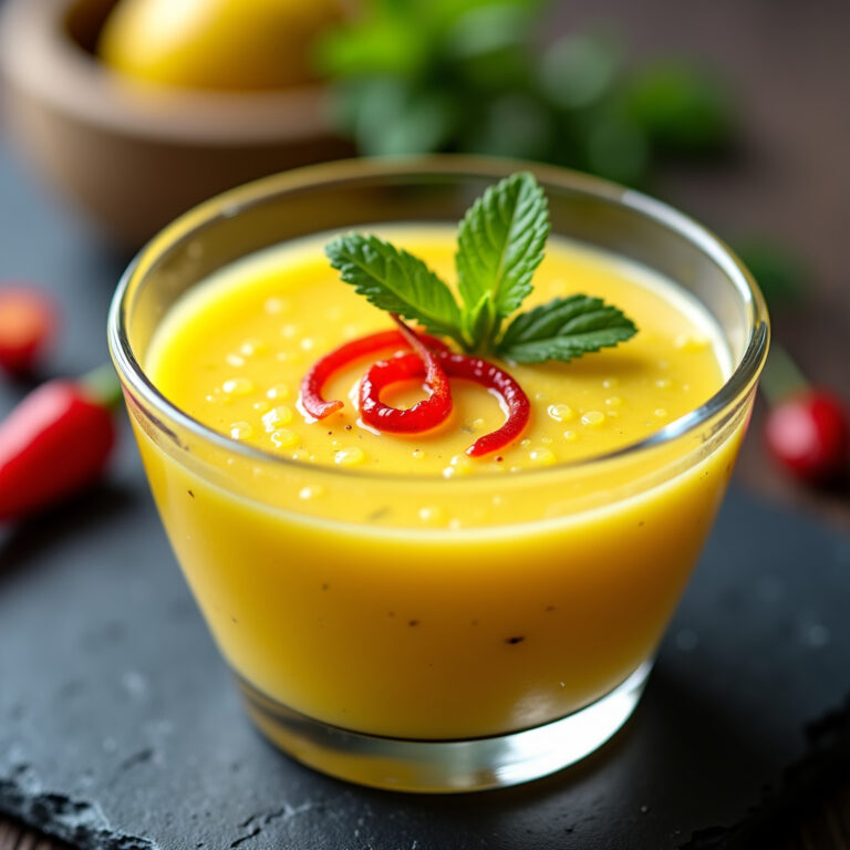 Sopa de Abacaxi com Hortelã e Pimenta: Uma Sobremesa Refrescante e Surpreendente