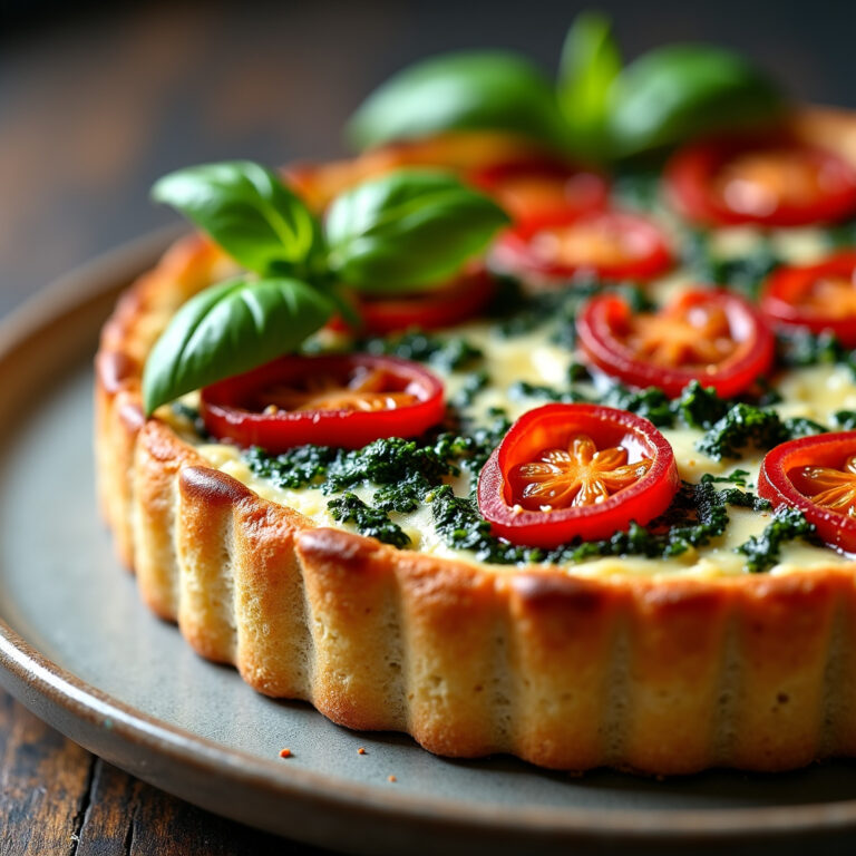 Torta de Espinafre com Ricota e Tomate Seco