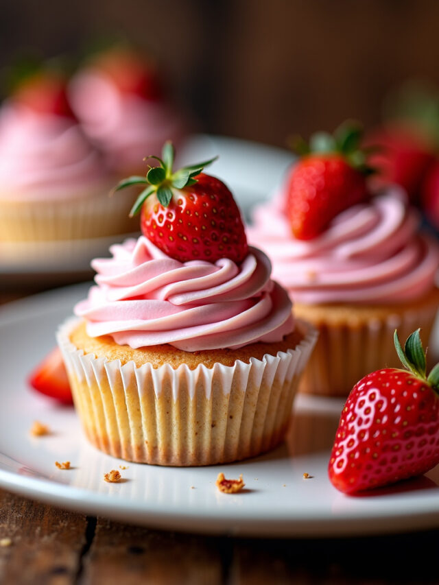 Cupcake Prático de Iogurte com Morango