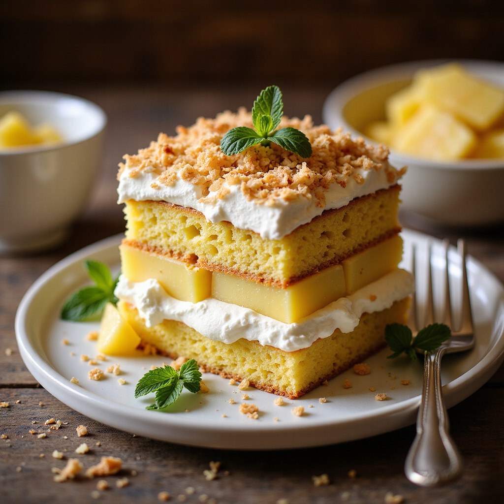 Foto da receita Happy Cake: O Bolo da Felicidade com Coco e Abacaxi