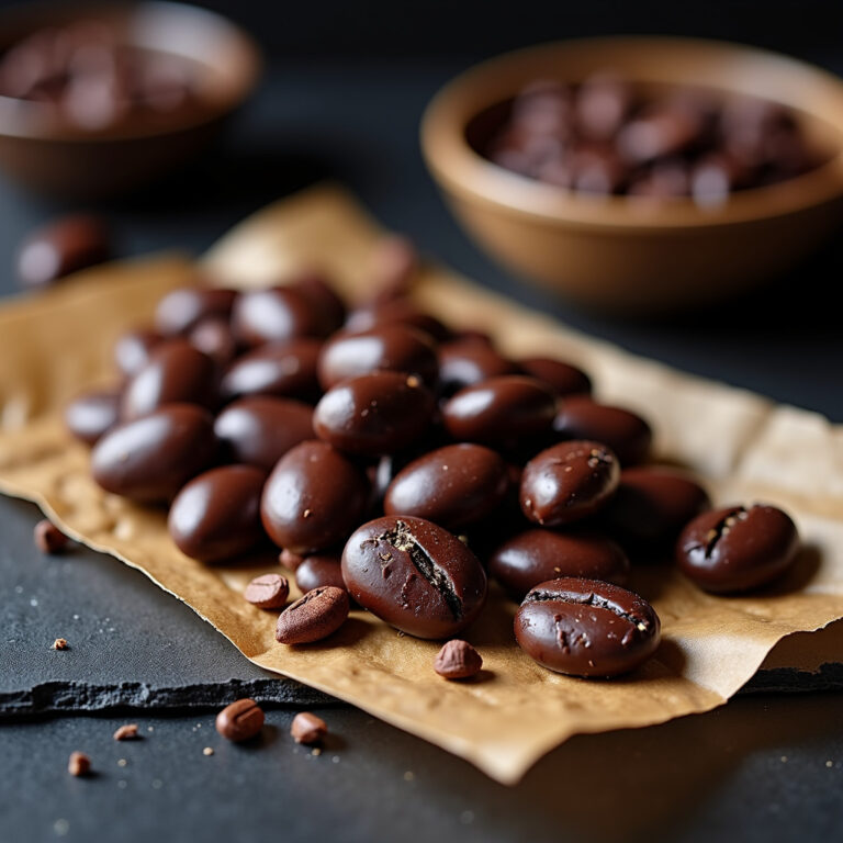 Grãos de Café Cobertos com Chocolate: Um Petisco Energizante e Delicioso