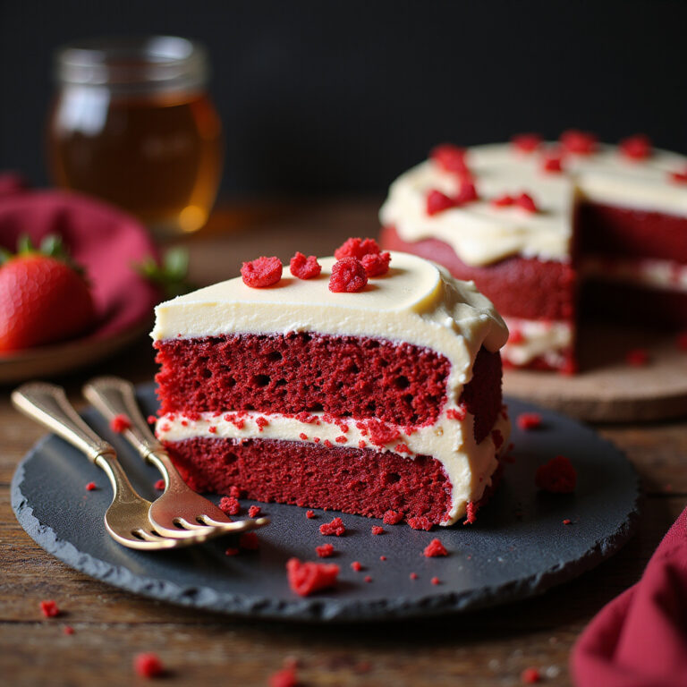 Bolo Red Velvet Fofinho com Recheio e Cobertura de Cream Cheese