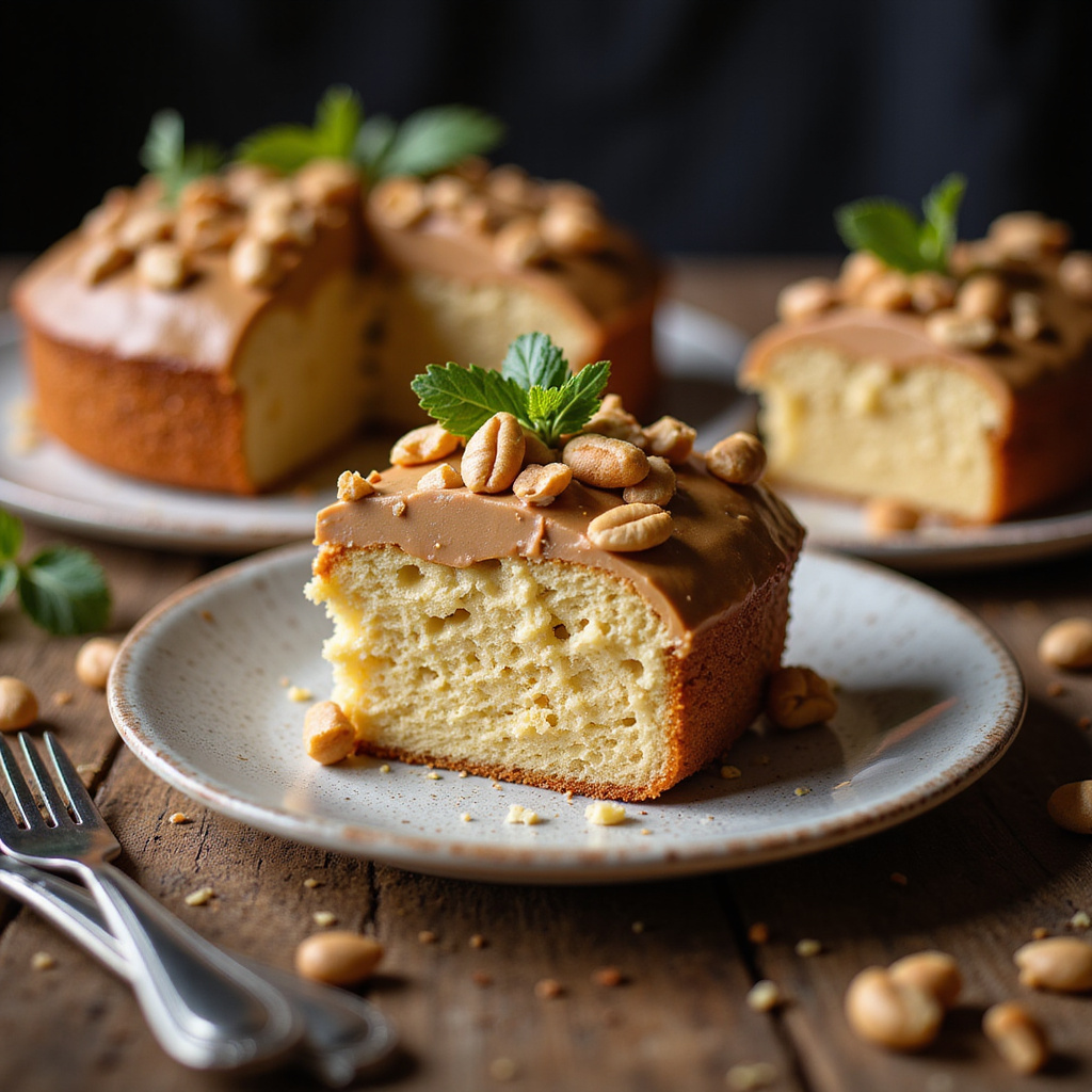 Foto da receita Bolo de Amendoim Fofinho com Cobertura Cremosa