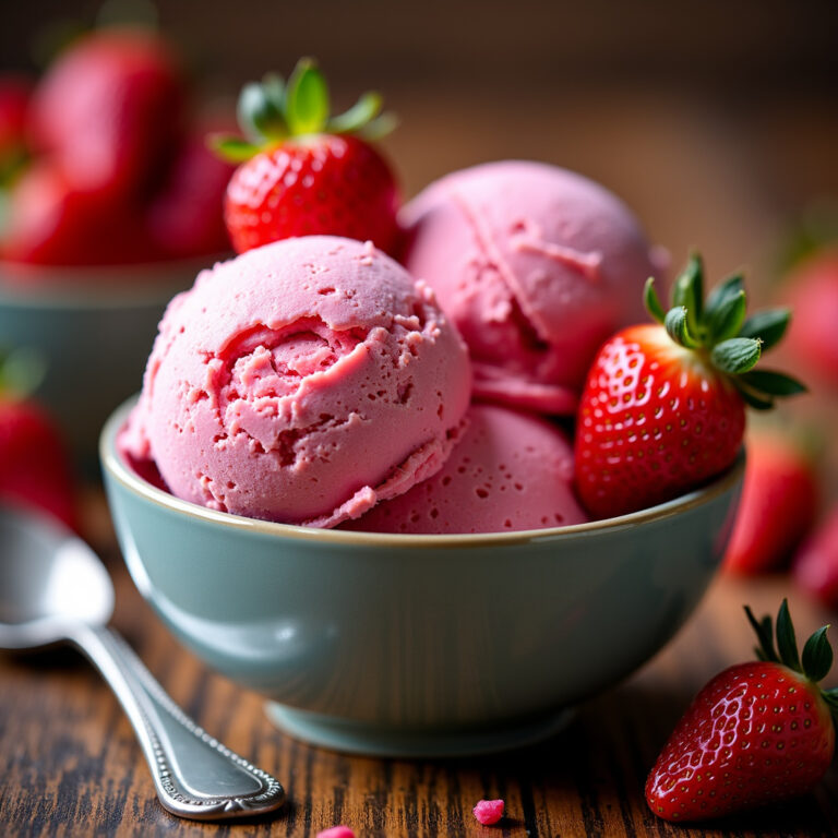 Sorvete de Morango com 3 Ingredientes: A Sobremesa Mais Fácil e Refrescante