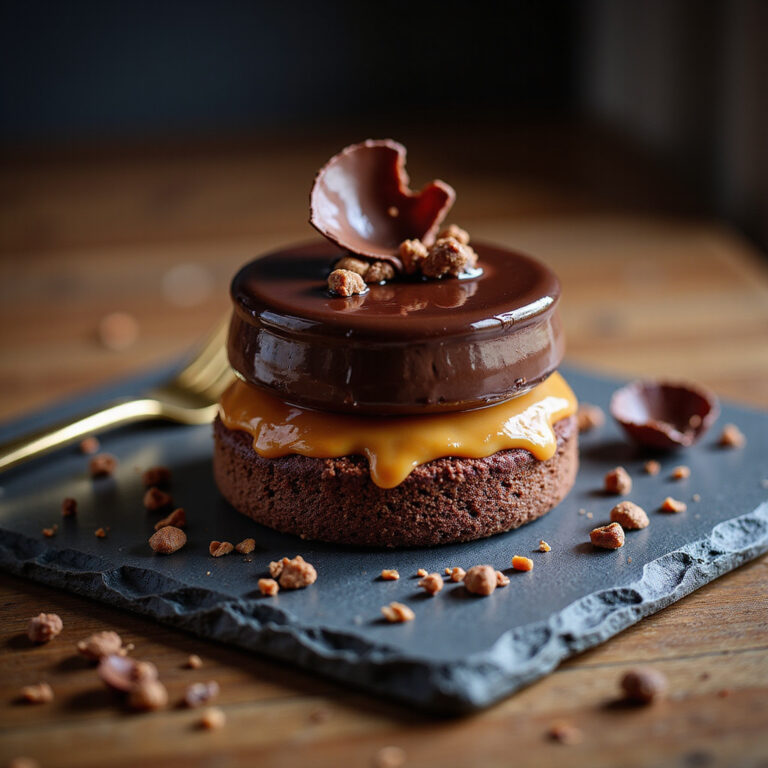 Especial: Entremet de chocolate e caramelo