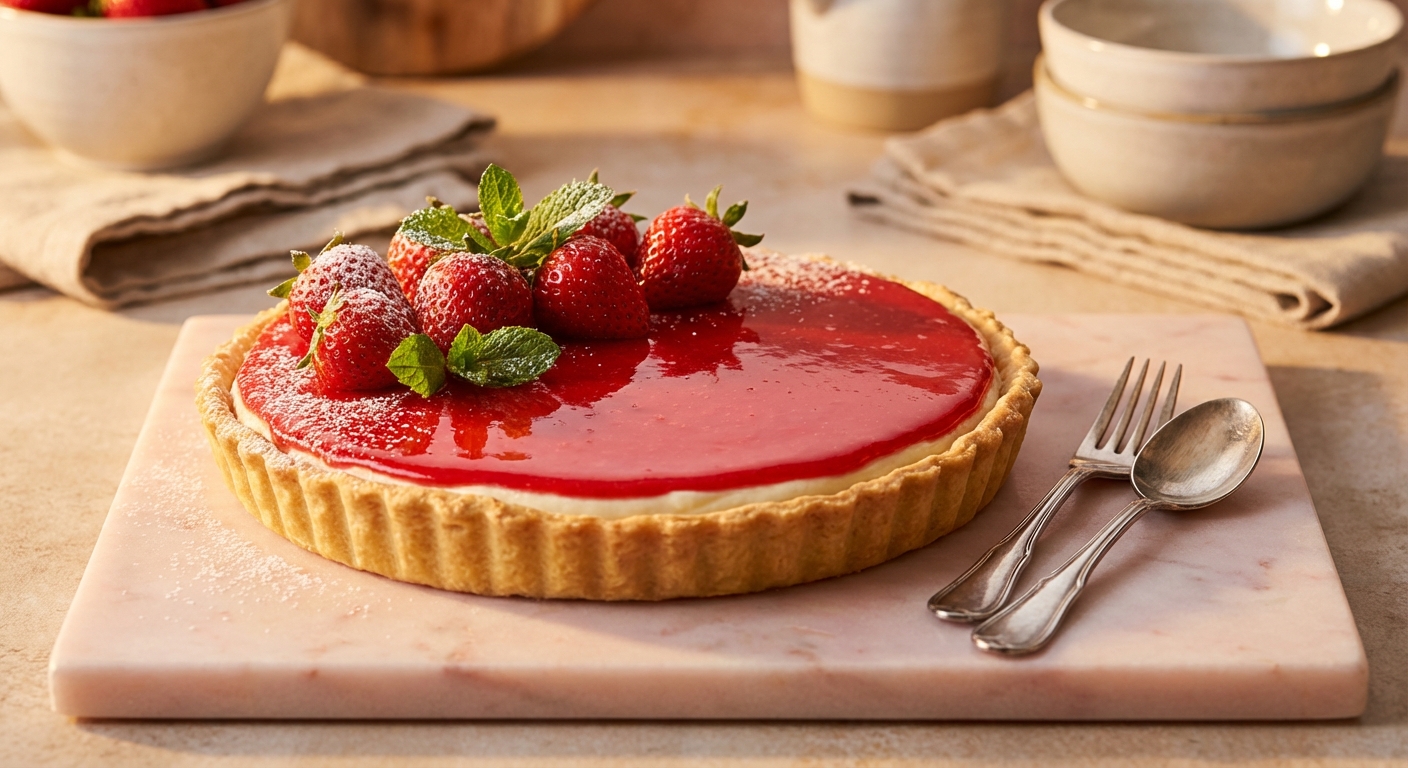 Foto da receita Torta Espelhada de Morango